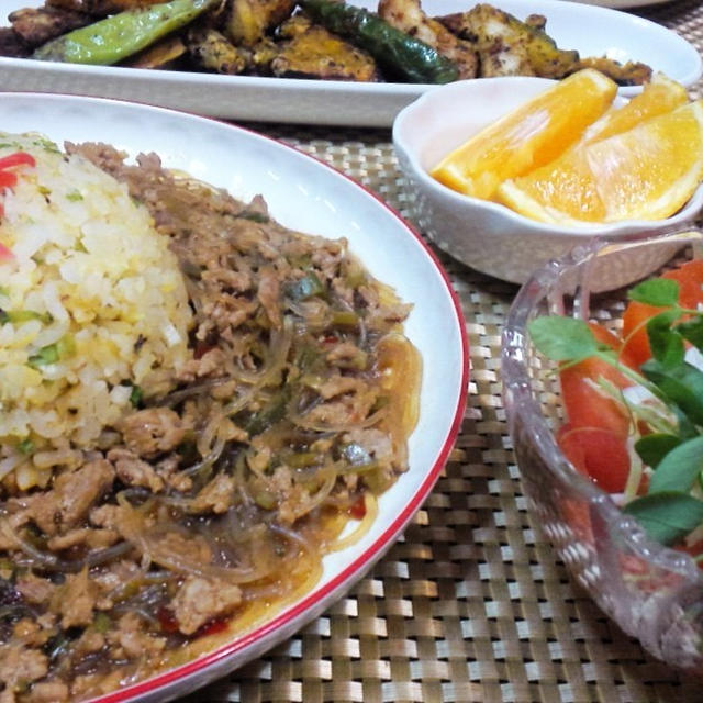 めちゃ旨！最強コンビのコラボ！？麻婆春雨のあんかけチャーハン　de　夕食　＆　耳かきで甘えん坊！
