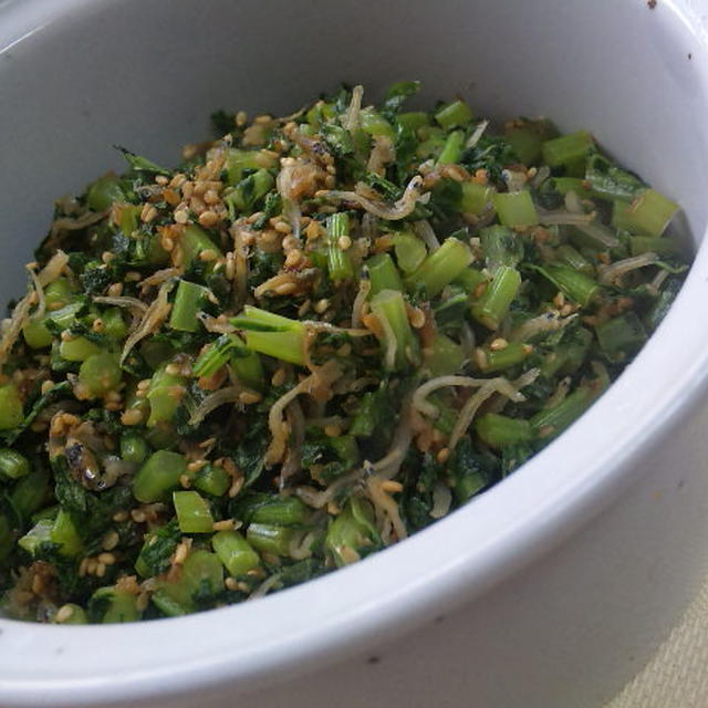 大根菜とじゃこの炒め物