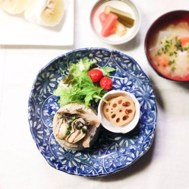 【 牡蠣と舞茸ごはんプレート 】