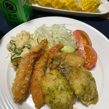 息子さんが来た日の夕飯は鱧の磯辺揚げ等☆今日は御朱印巡りへ