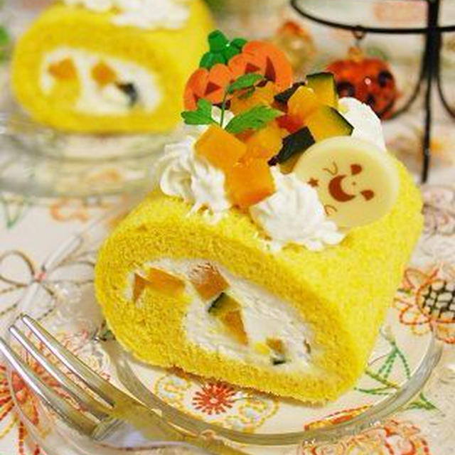 Halloween☆かぼちゃのロールケーキ