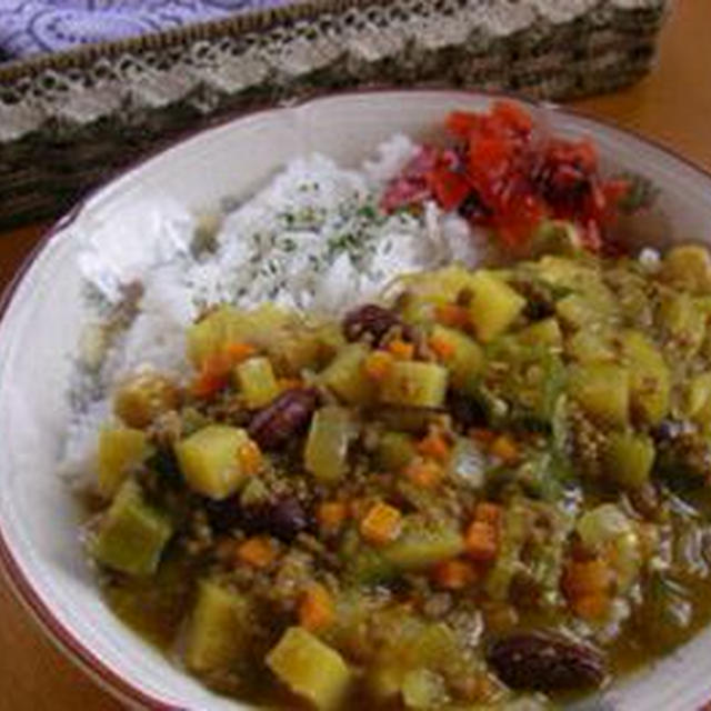 おくら豆カレー★