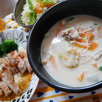 ジンジャーパウダーであったか２倍！かす汁メインの晩御飯