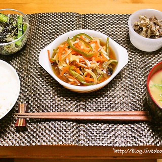 鯵の南蛮漬けの献立