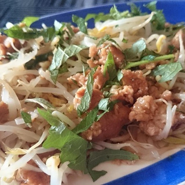 シャキシャキもやしとひき肉のシャキシャキこだわり食感塩レモン和え