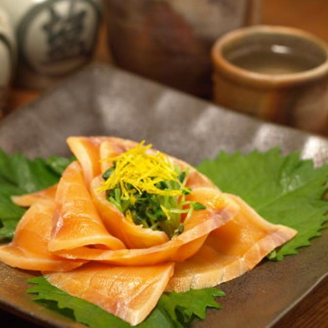 サーモン昆布締め、昆布締めサーモンの葱巻き