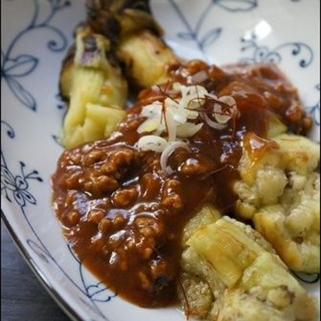 【おいしい茄子レシピ】焼きなすの甘辛味噌がけ。