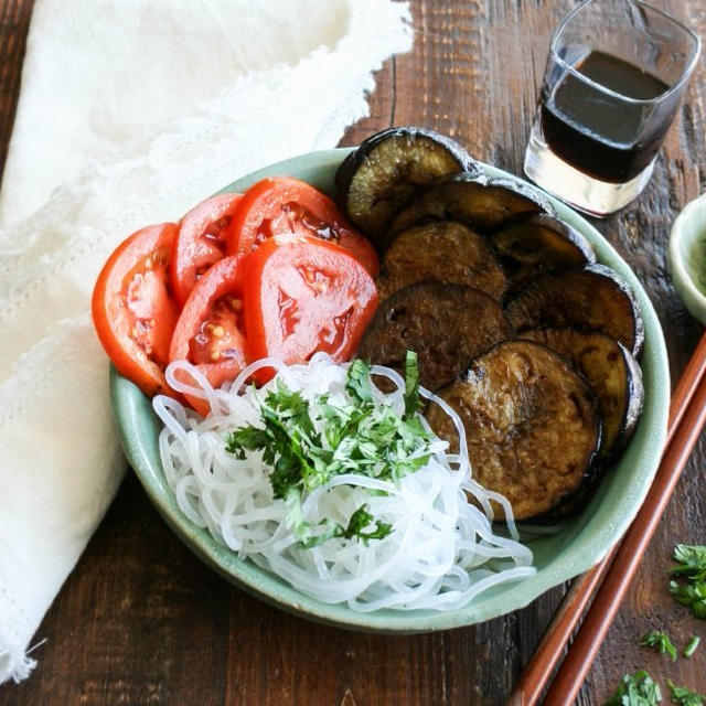 Yaki-Bitashi Eggplant Noodle Salad焼き浸し茄子麺