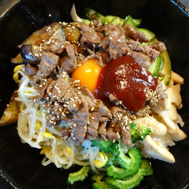 石焼ピビンパと簡単キムチ♪