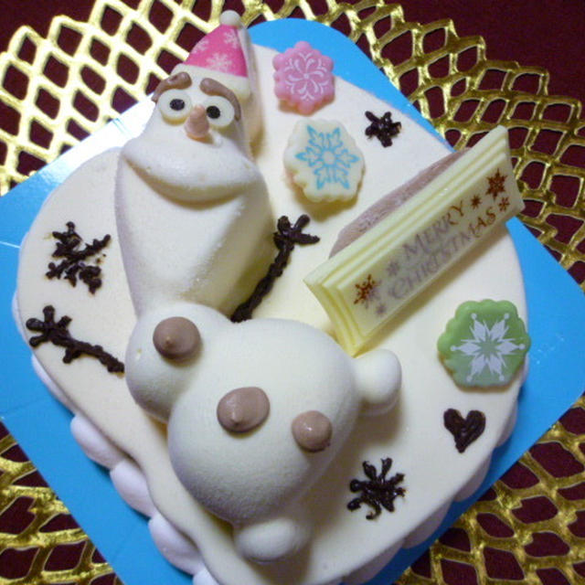 ３１アナ雪オラフのアイスケーキでメリークリスマス By Momijiさん レシピブログ 料理ブログのレシピ満載