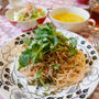 明太子パスタとごぼうのサラダ、今日の晩ごはん