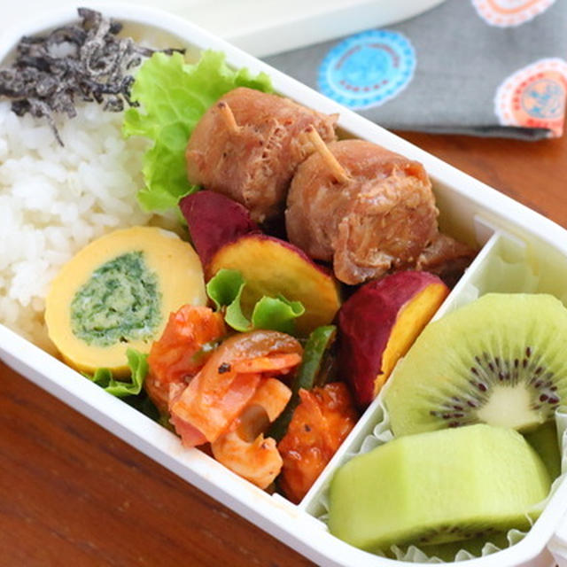 弁当記録｜青のりツートーン卵焼き＋くるくるチャーシュー