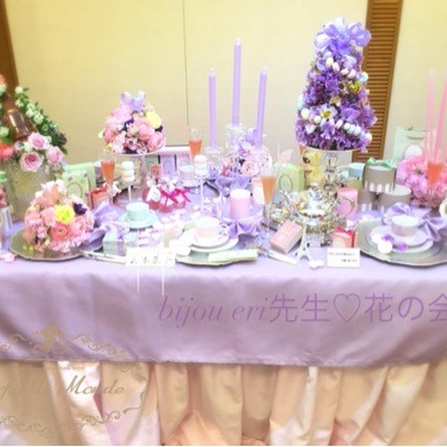 ステキなお花のテーブルコーデにポーセラーツコラボ♡♡♡