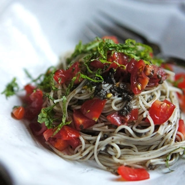 オリーブと塩レモンでパスタ素麺☆レシピ