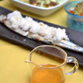 白だし柚子胡椒ポン酢。で、焼き秋刀魚、刺身秋刀魚のぶっかけドレ。の晩ご飯。