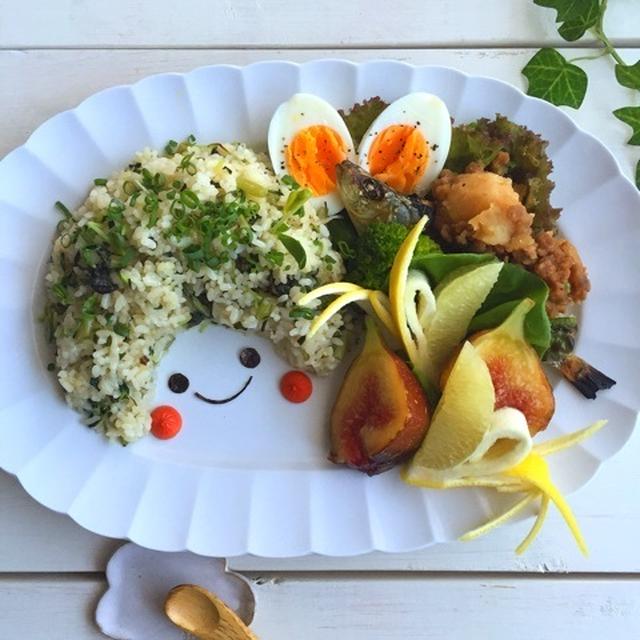 グリーンのデコチャーハン＊ワンプレートで朝ごはん