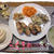 椎茸と厚揚げの豚肉ロールの定食♪桃のタルト付き♪