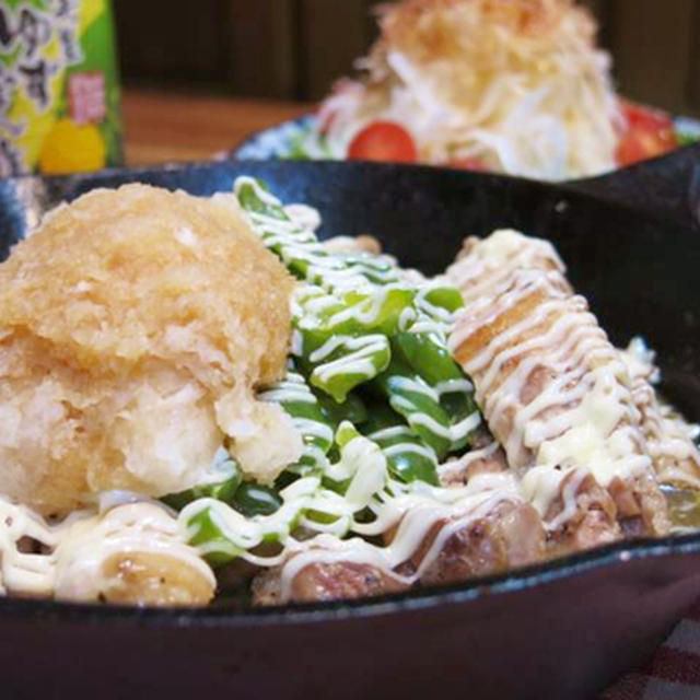 今日の晩ご飯/スキレットで作る、「鶏もも肉のおろしマヨぽん」と、レンジで簡単！ 大阪・泉州 「水茄子の煮浸し」