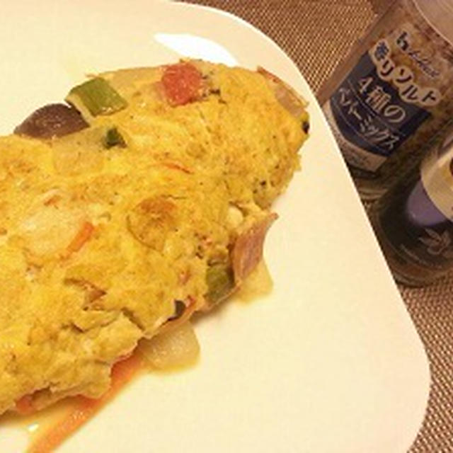 いろいろ野菜のスパイシーオムレツ