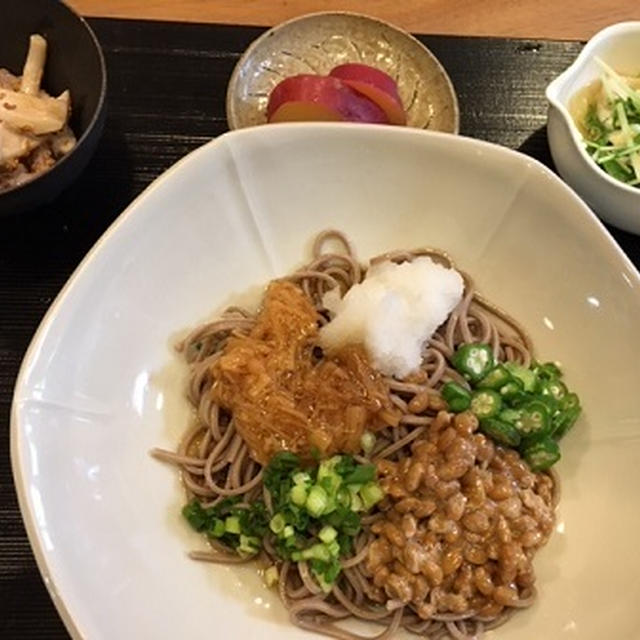 納豆そばと秋らしい夕飯