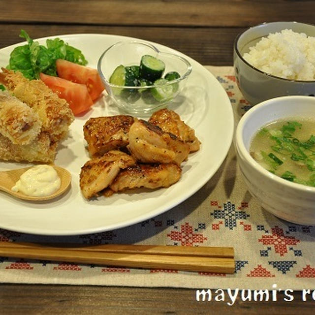 エビフライを再現！ワンプレート節約献立～再現！エビフライ。鶏肉の塩麹焼き。たまごスープ。など～