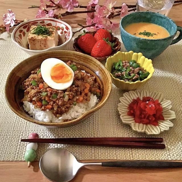 64.【40分】キーマカレー/人参ポタージュ