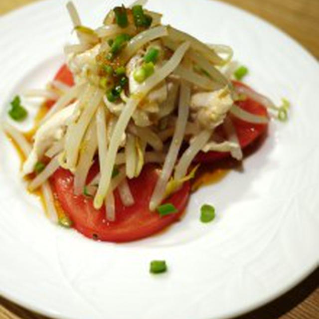 トマトともやしチキンのサラダ