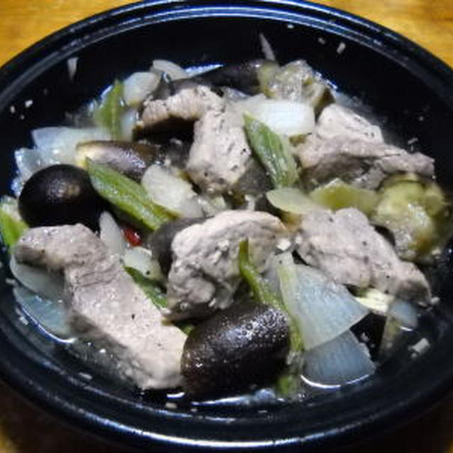 なすと豚肉の蒸し煮