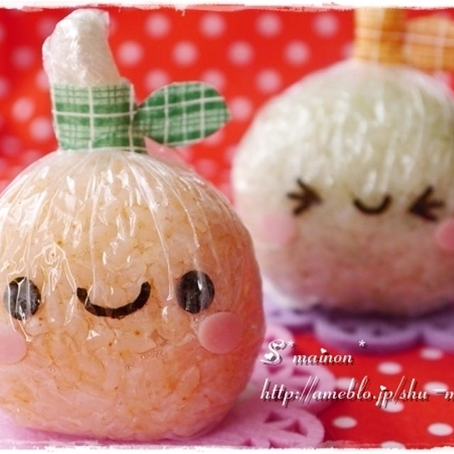 ＊話題入り！ラップ付きおにぎり☆りんごちゃんキャラ弁＊