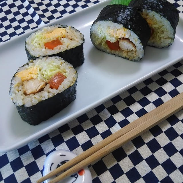 味ぽんで作る「鶏チャーシュー」 de 太巻き