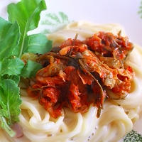 キムチカルポナーラ　「マ･マー早ゆでパスタ」