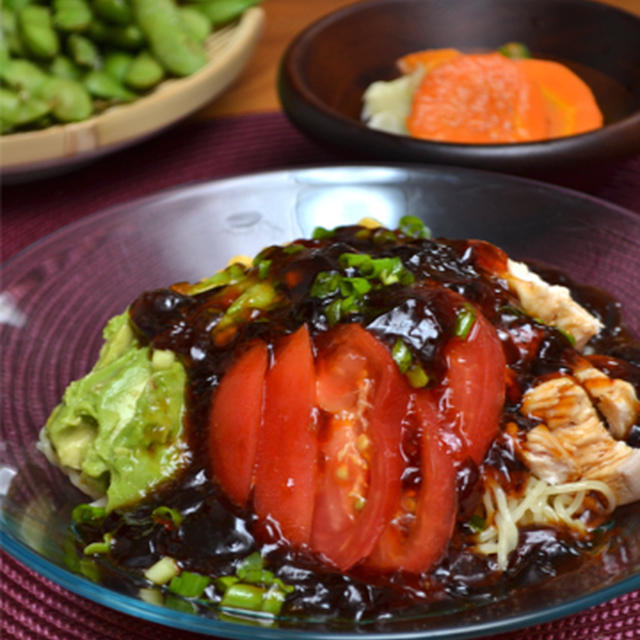 甘酢ジュレの冷やし中華。の晩ご飯。　と最近いただいた質問のお答え。