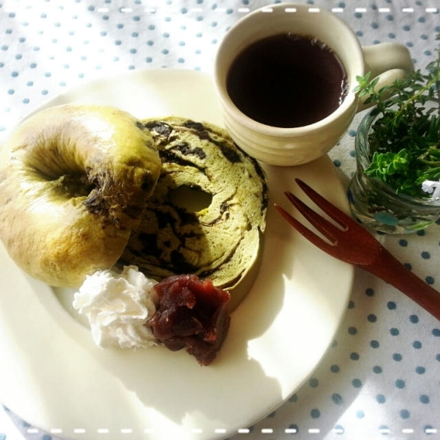 甘～いベーグル♡おデブまっしぐら～～笑流更に美味しい食べ方です(*￣∇￣*)
