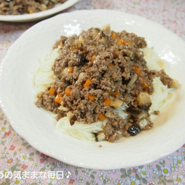 追いがつおつゆで☆和風ジャージャー素麺