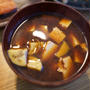 豆腐と茄子の赤出汁
