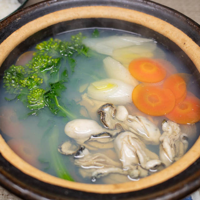 牡蠣と菜の花の鍋