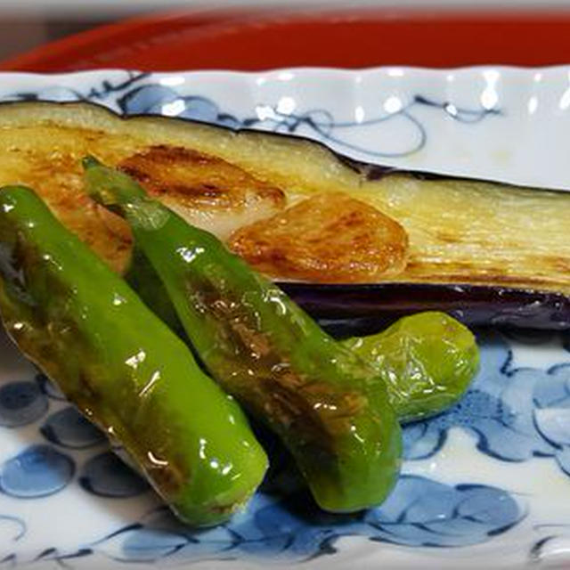 ナスとシシトウの焼き物