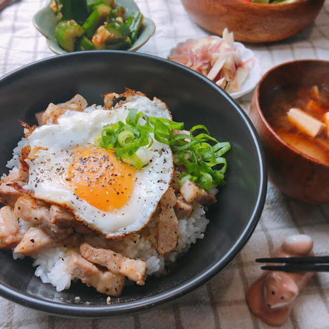 ぱぱっとできる♪簡単豚バラの塩ダレ丼