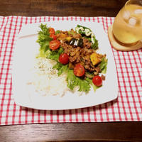 南瓜とナスのスパイス炒め