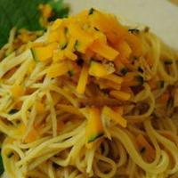 かぼちゃとごぼうの生姜パスタ