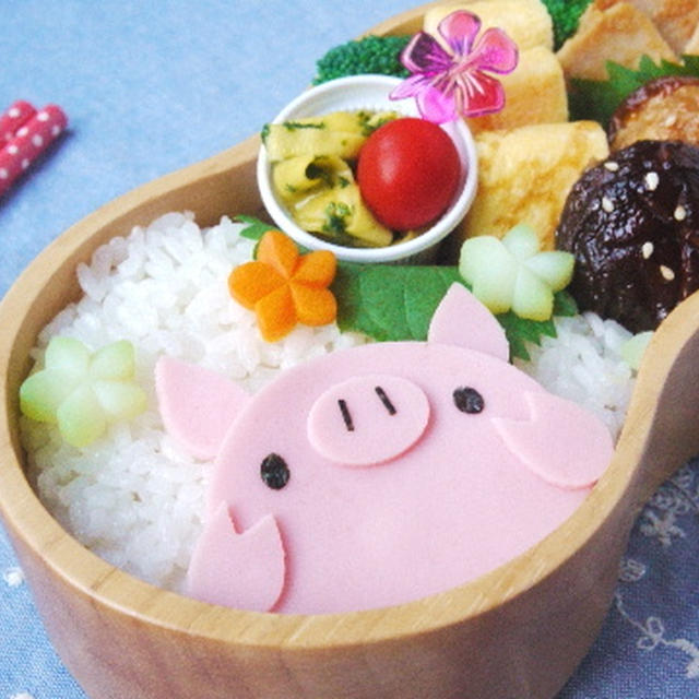 椎茸肉詰め照り揚げ煮＊寝坊ブタの弁当＋昨日のお弁当