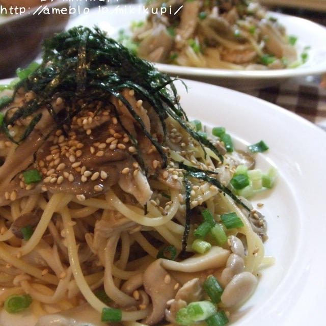 ツナときのこのバター醤油パスタ　もりもりえのきバージョン♪