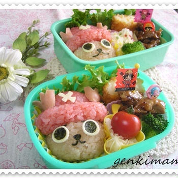 簡単ルフィとチョッパーのお弁当♪