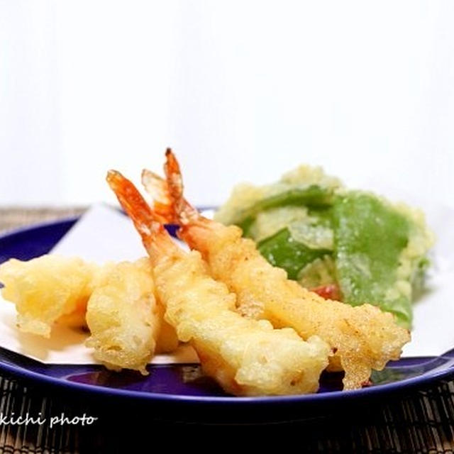 天ぷらが食べたくて「海老の天ぷら」＆「娘の修学旅行のお土産、長崎ちゃんぽん」