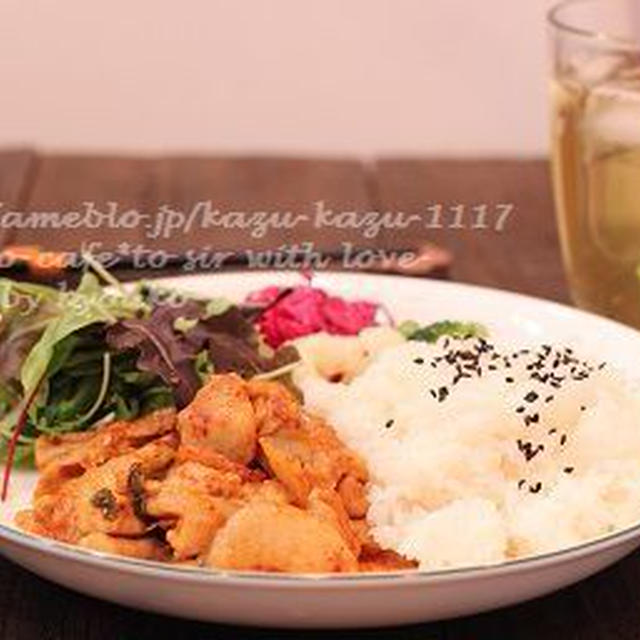 昼カフェ☆豚キムランチ（プレート）