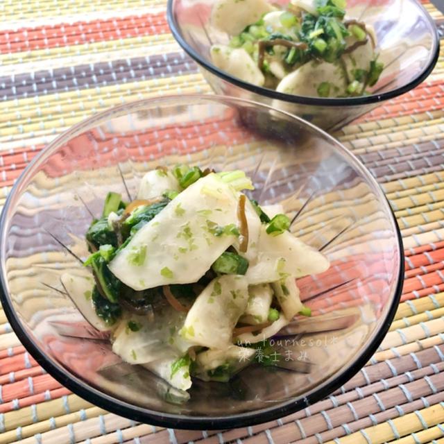 【ビニール袋で揉むだけ！】作り置きにも☆カブと青のりの塩昆布もみ♡レシピ