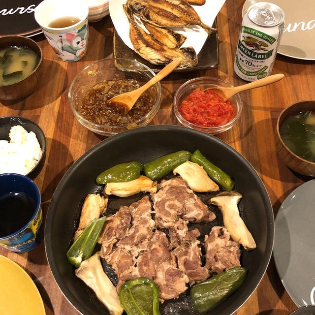 お弁当です「晩御飯の残りでペッパーランチ風弁当」