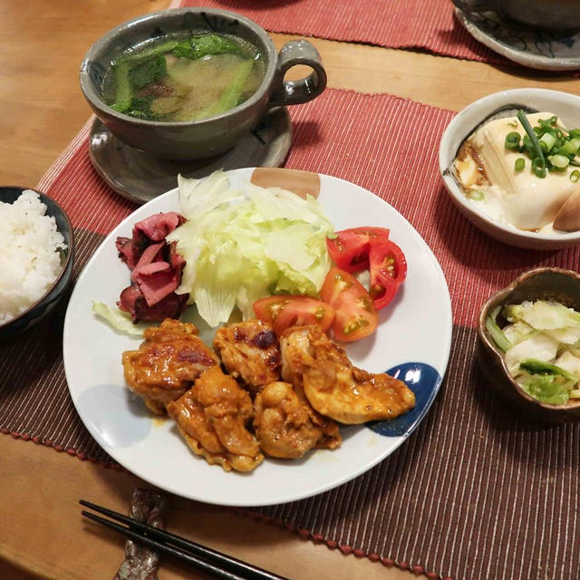 タンドリーチキンの晩ご飯　と　我が家の多肉ちゃん♪