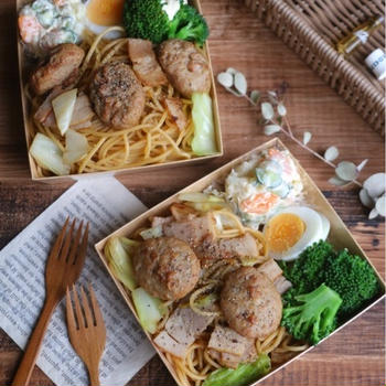 柚子胡椒パスタ弁当とレモンそばと