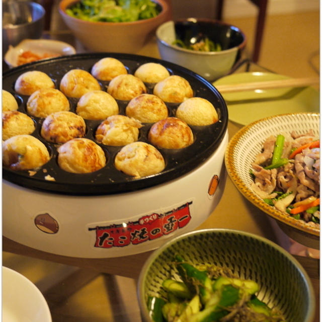夕食はたこ焼き？